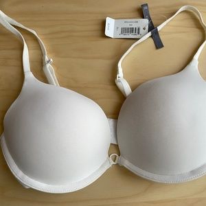 aerie White Charley Plunge T-Shirt Bra NWT